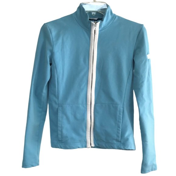 Ann Taylor LOFT Powder Blue Zipper Jacket, Size XS - Picture 10 of 10